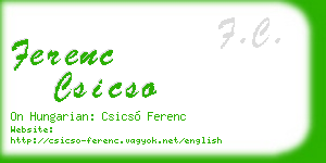 ferenc csicso business card