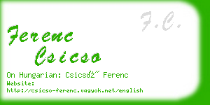 ferenc csicso business card